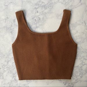 House of Harlow 1960 Brown Cropped Tank Top